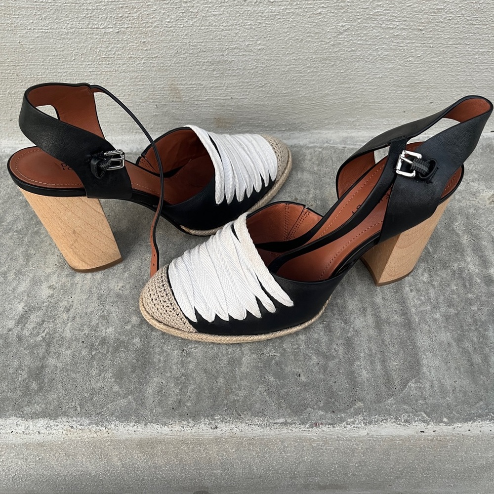 Derek Lam Black and White Espadrille Sandals